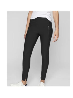 Athleta Stellar Tights Zip Pocket Elevated Skinny Pants Sz L Black Athleisure